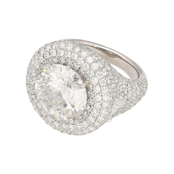 7.71 Carat Round Cut I2 Natural Diamond Cluster Ring in 18K White Gold – Assay Jewelers