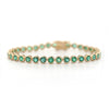 7.8 Carat Emerald Bezel Tennis Bracelet 5mm in 14K Yellow Gold