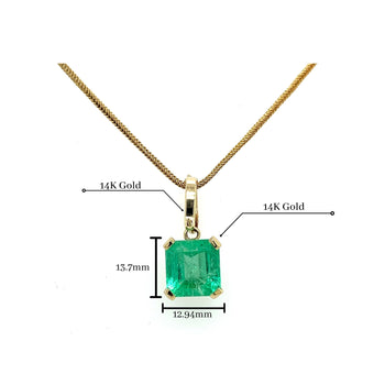 8 Carat Colombian Emerald Solitaire Pendant Necklace in 14k Gold – Assay Jewelers