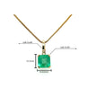 8 Carat Colombian Emerald Solitaire Pendant Necklace in 14k Gold