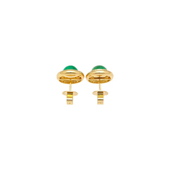 8.47 Carat Cabochon Emerald and Diamond Halo Earrings in 18K Gold – Assay Jewelers