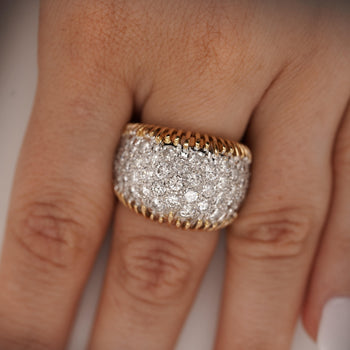 8.5 Carat Diamond Pave Set 18K Gold Vintage Dome Band Ring – Assay Jewelers