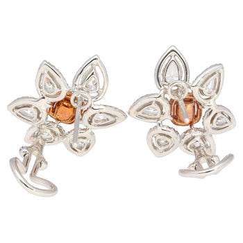 Boucles d’oreilles puces florales en diamant naturel rose de 8.7 carats et diamants – Assay Jewelers