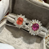 9.10 Carat Ceylon No Heat Padparadscha Pinkish Orange Sapphire and Diamond Ring