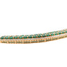 9.6 Carat Natural Emerald & Diamond Herringbone Style 18K Gold Necklace