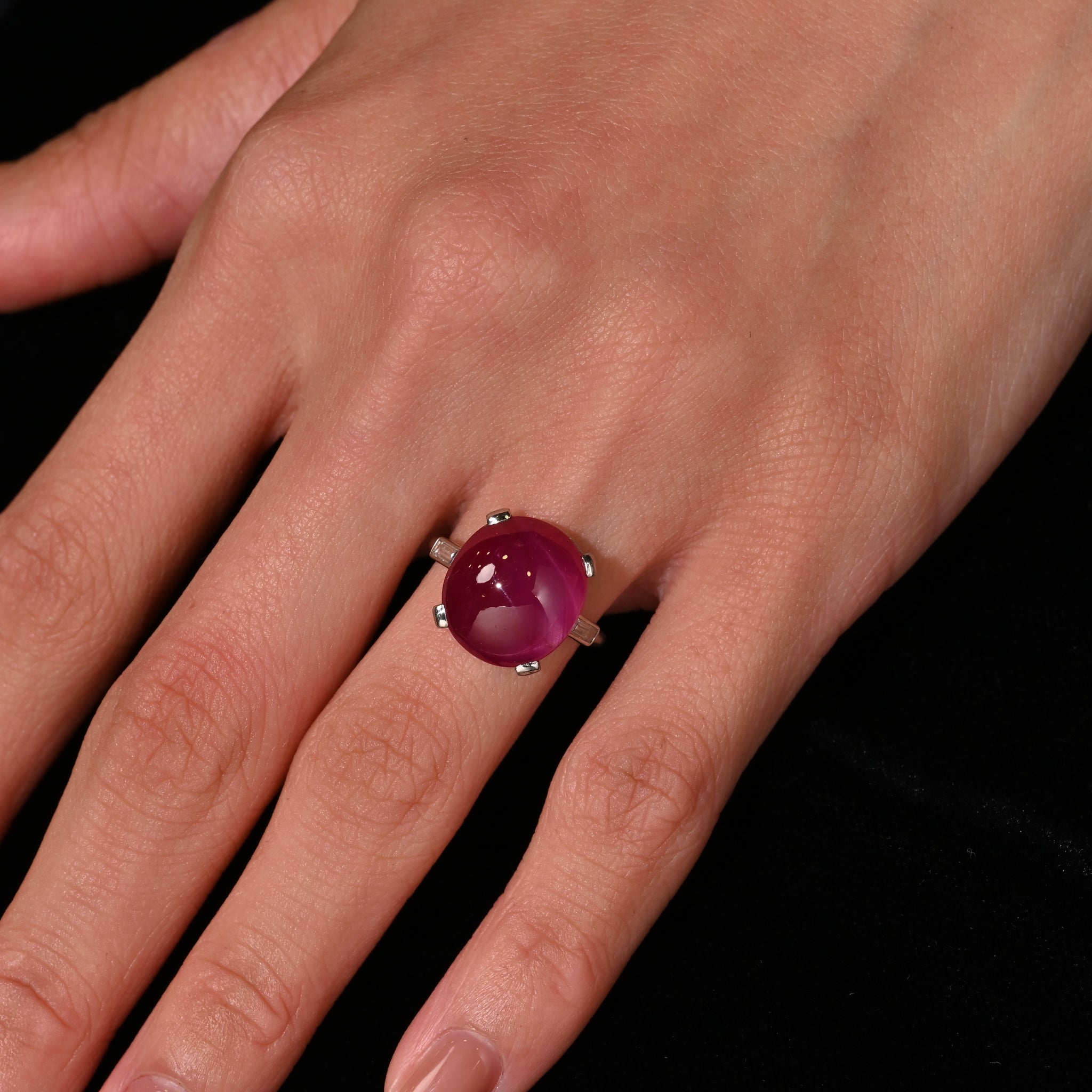AGL Certified 10.88ct Burma Star Ruby Vintage Platinum Ring