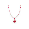 AGL Certified 22 Carat Pear Cut Burma Ruby and Diamond Chandelier Necklace