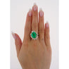 AGL Certified 6.79 Carat Minor Oil Colombian Emerald and Diamond 18K Gold Ring