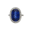 AGL Zertifiziert 7,76 Karat No Heat Burma Ovaler Blauer Saphir Vintage Edwardian Ring in Platin