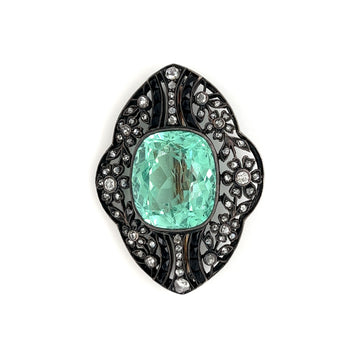 Broche AGL certifiée, béryl russe non chauffé des monts de l’Oural, en or 14k – Assay Jewelers