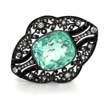 Broche en béryl russe des monts de l’Oural, certifiée AGL, sans chauffe, en or 14k – Assay Jewelers