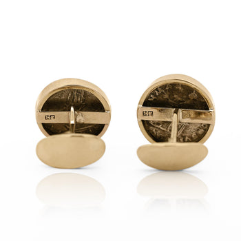Ancient Roman Coin Cufflinks Of Vespasian and Maiorianus in 14k Gold Frame – Assay Jewelers