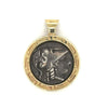 Antiker griechischer Athena-Münz-Pendant in 14k Goldfassung