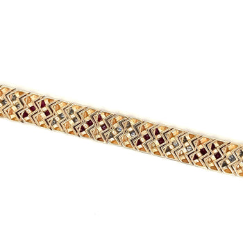 Art Deco 14K Gold Ruby and Diamond Bracelet Link Bracelet – Assay Jewelers