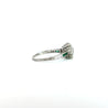 Art Deco 2.5 Carat Old Euro Cut Diamond & Emerald Engagement Ring in Platinum