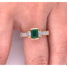 Art Deco Colombian Emerald Engagement Ring in 18k Gold