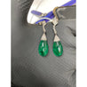 Art Deco Era 21 Carat Cabochon Pear Shape Emerald Drop Earrings | Circa 1940