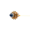 Art Deco Era Cabochon-Cut Blue Sapphire, Pearl, and Diamond HairPin