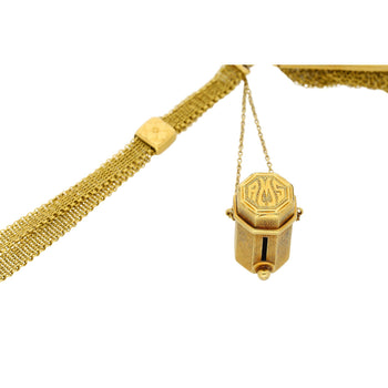 Art Deco Gold Mesh Makeup Purse with Mirror & Rouge Lipstick Holder – Assay Jewelers