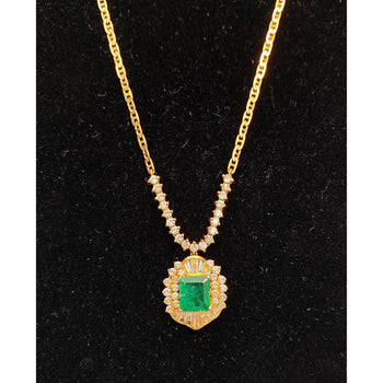 Art Deco Style Natural 1.33 Carat Emerald pendant in 18k solid gold – Assay Jewelers