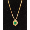 Art Deco Style Natural 1.33 Carat Emerald pendant in 18k solid gold