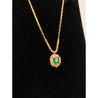 Art Deco Style Natural 1.33 Carat Emerald pendant in 18k solid gold