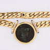 Authentic Constantine Roman Coin Bezel 18K Gold Cuban Chain Necklace