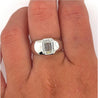 Bezel Set 2 Carat Emerald Cut Lab grown Diamond Ring in 14K White Gold