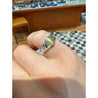 Bezel Set Chrysoberyl Cat's Eye and Diamond Three Stone Ring in 18K White Gold