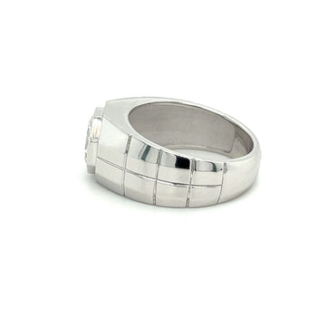 Bezel Set Solitaire 3 Carat Octagon CVD Lab Grown Diamond Mens Ring In Platinum – Assay Jewelers