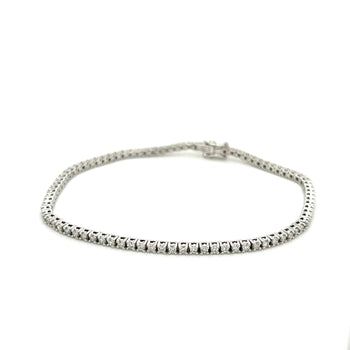 Box Chain Natural Diamond Tennis Bracelet in 18k white gold – Assay Jewelers