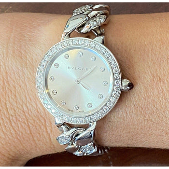 Bulgari 31mm Catene Watch with 18k White Gold and Diamond Link Strap – Assay Jewelers