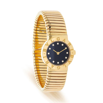 Bulgari Tubogas BB26 18K Yellow Gold Diamond Dial 26mm Ladies Watch Full Set – Assay Jewelers