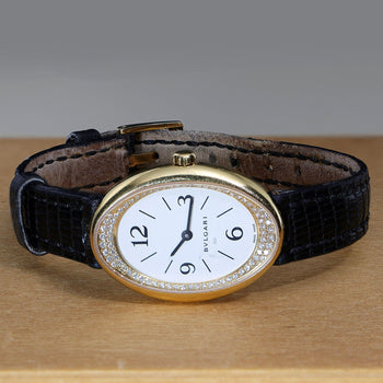 Bvlgari Ovale OV32G Factory Diamond Bezel 18K Yellow Gold Watch Circa 1990s – Assay Jewelers