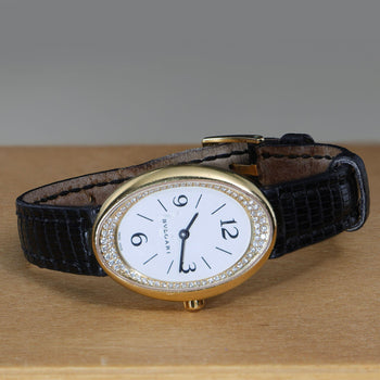 Bvlgari Ovale OV32G Factory Diamond Bezel 18K Yellow Gold Watch Circa 1990s – Assay Jewelers