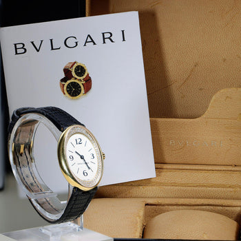 Bvlgari Ovale OV32G Factory Diamond Bezel 18K Yellow Gold Watch Circa 1990s – Assay Jewelers