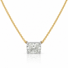 2,5 carats Coussin taillé diamant de laboratoire flottant collier connecté en or 18K
