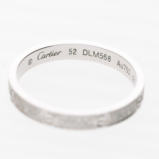 Cartier Love 18K White Gold Full Diamond Pavé Screw Motif Wedding Band Ring