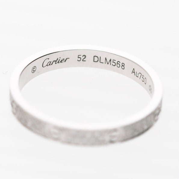 Cartier Love 18K White Gold Full Diamond Pavé Screw Motif Wedding Band Ring
