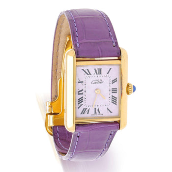 Cartier Must de Cartier Tank 2415 Japan Limited Purple Checkerboard Dial Watch – Assay Jewelers