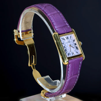 Cartier Must de Cartier Tank 2415 Japan Limited Purple Checkerboard Dial Watch – Assay Jewelers