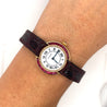 Cartier Paris 18K Gold and Leather 28MM Manual Wind Baguette Ruby and Diamond Watch