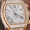 Cartier Roadster XL Chronograph 2619 in 18K Gold Diamond Set Watch