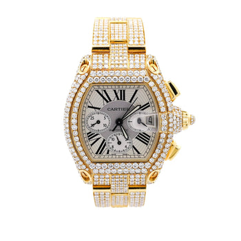 Cartier Roadster XL Chronograph 2619 in 18K Gold Diamond Set Watch – Assay Jewelers