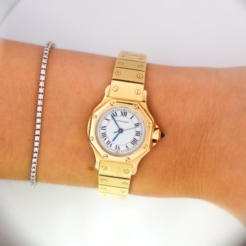 Cartier Santos Automatic 18K Gold 25mm Dial 60045 Ladies Watch – Assay Jewelers