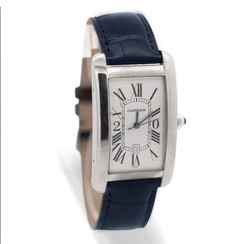 Cartier Tank Americaine 1741 White Gold Automatic Watch 20 Years Service Edition – Assay Jewelers