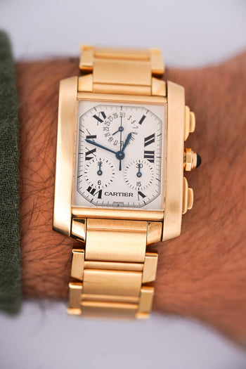 Cartier Tank Française 1830 Chronograph 18K Gold Watch – Assay Jewelers