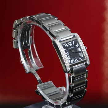 Cartier Tank Française W51026Q3 Diamond Black Dial Limited Edition Watch – Assay Jewelers