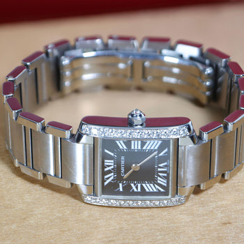 Cartier Tank Française W51026Q3 Diamond Black Dial Limited Edition Watch – Assay Jewelers