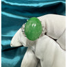 Certified 15 Carat Jadeite Jade A Fei Cui and Diamond Split Platinum Ring